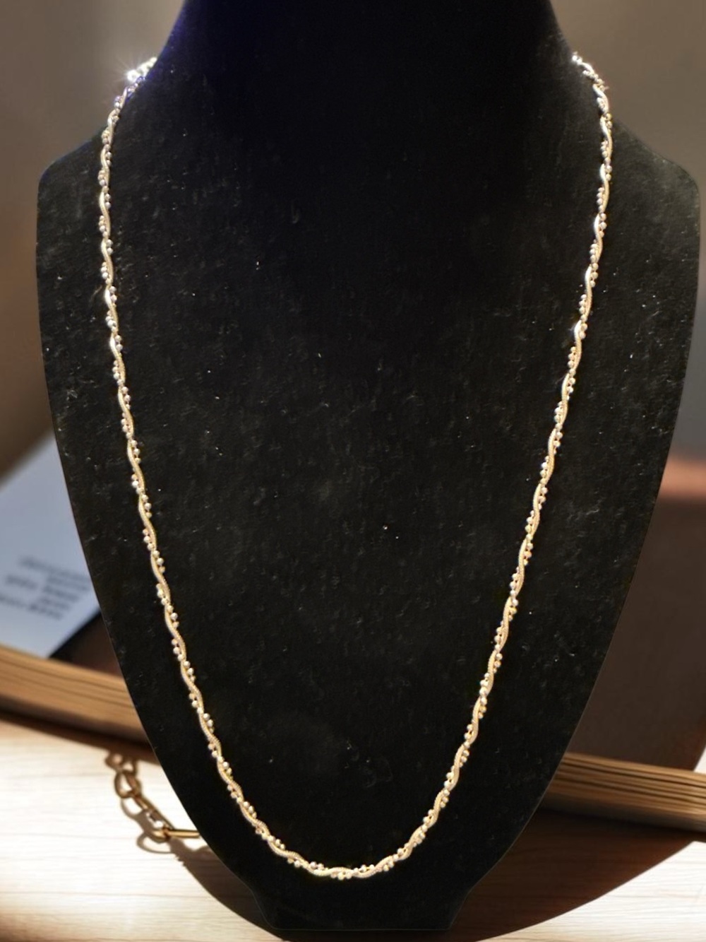 925 Sterling Silver Twisted Snake Chain Vintage Necklace 20”